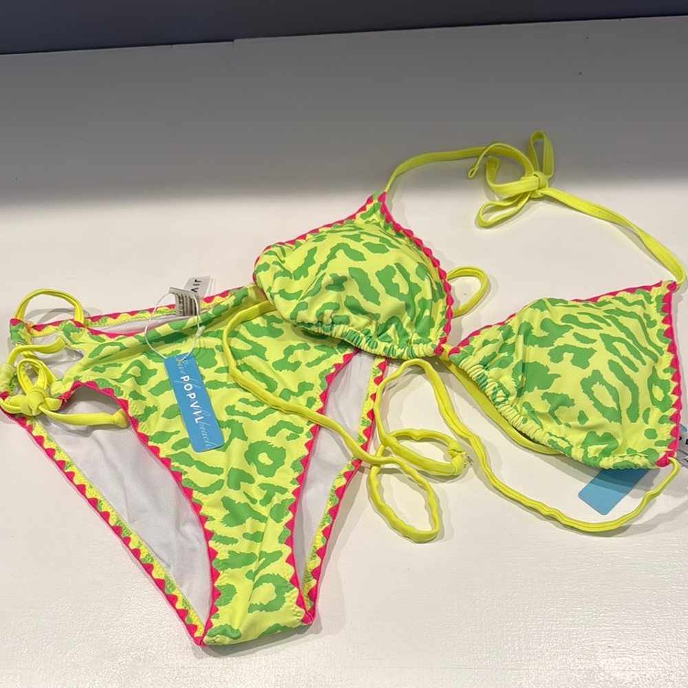 Neon Green and Pink string Bikini